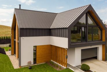 Modular housing construction - prefabricated house in a modern barn style