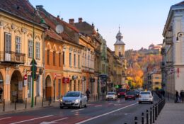 Widok na miasto Braszów w Rumunii
