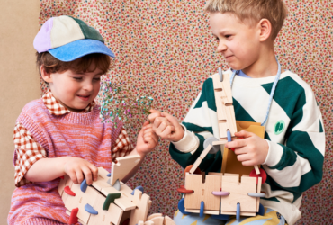 Wooden Toys, Kids Playing.