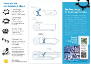 Spacer rings for pre-insulated pipes maintain the insulation jacket at the correct distance from the pipe,
