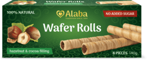 ALABA WAFER ROLLS Hazelnut & Cocoa Flavor 