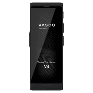 The photo shows the Vasco Translator V4 in the Black Onyx version.