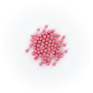 Example: Mix rice balls – with white chocolate strawberry taste colour from fruit and plant concentrates and white choco