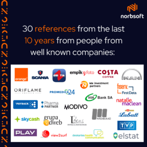 30 references from well-known companies.