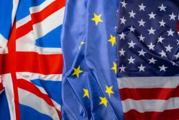 US, EU and UK flags