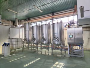 Clean in place system installed at the customer's production site