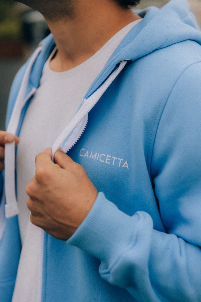 Camicetta hoodie and sweatpants—90% cotton, 10% polyester. Ethically made in Poland, designed for comfort and style.