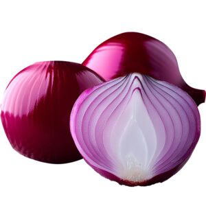 Peeled red onion